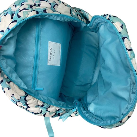 Vera Bradley backpack floral, pastel, flowers, blue, aqua, pastel, 15\